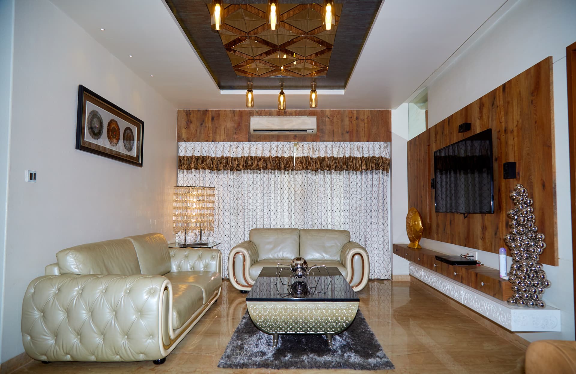 Spacious living room in 2 3 4 BHK apartments Sai World City